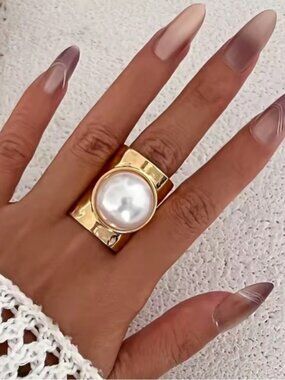 Gold Irregular Sculptural Statement Chunky Ring